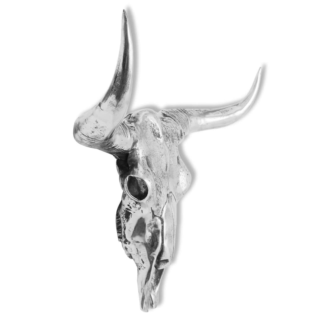 Décoration murale en forme de crâne de taureau Aluminium Argenté - Imagem 4
