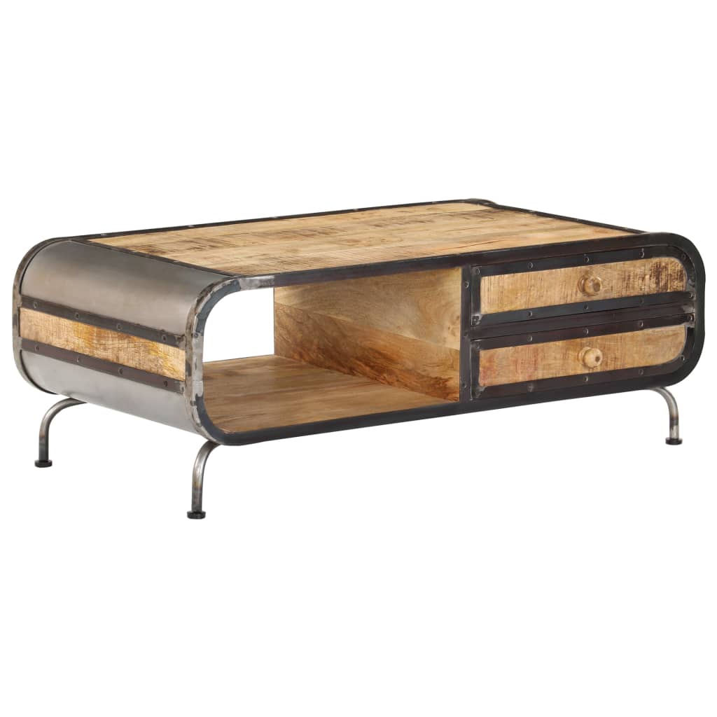 Table basse 100x50x35 cm Bois de manguier massif - Imagem 1