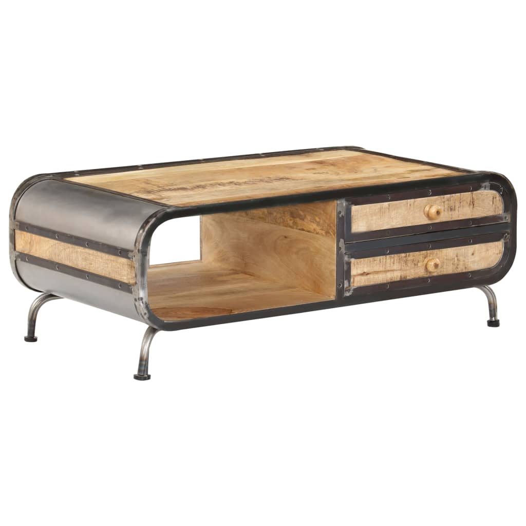 Table basse 100x50x35 cm Bois de manguier massif - Imagem 12