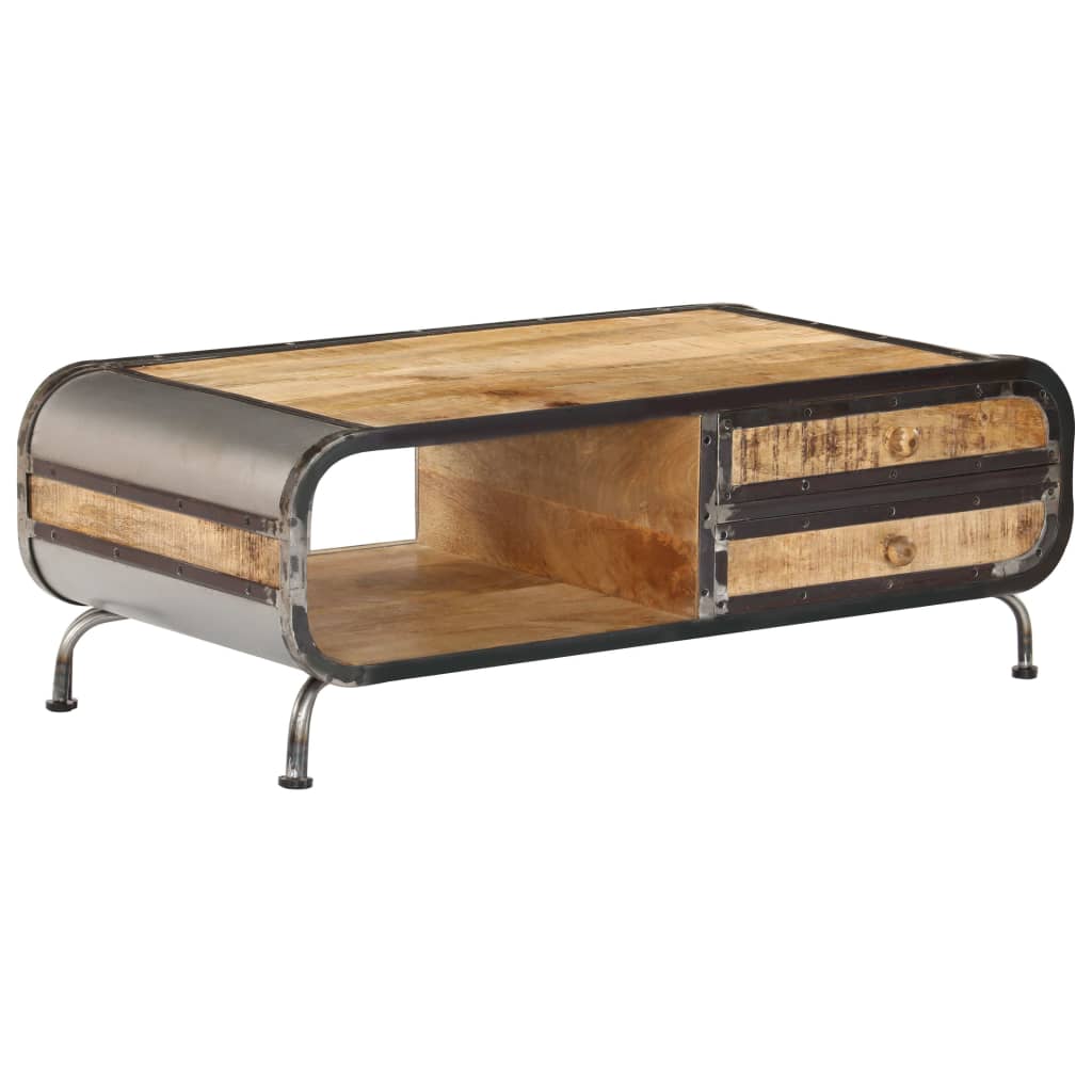Table basse 100x50x35 cm Bois de manguier massif - Imagem 13
