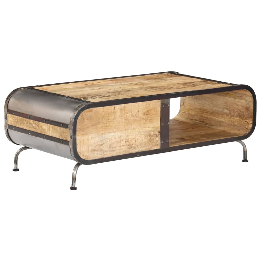Table basse 100x50x35 cm Bois de manguier massif - Imagem 3