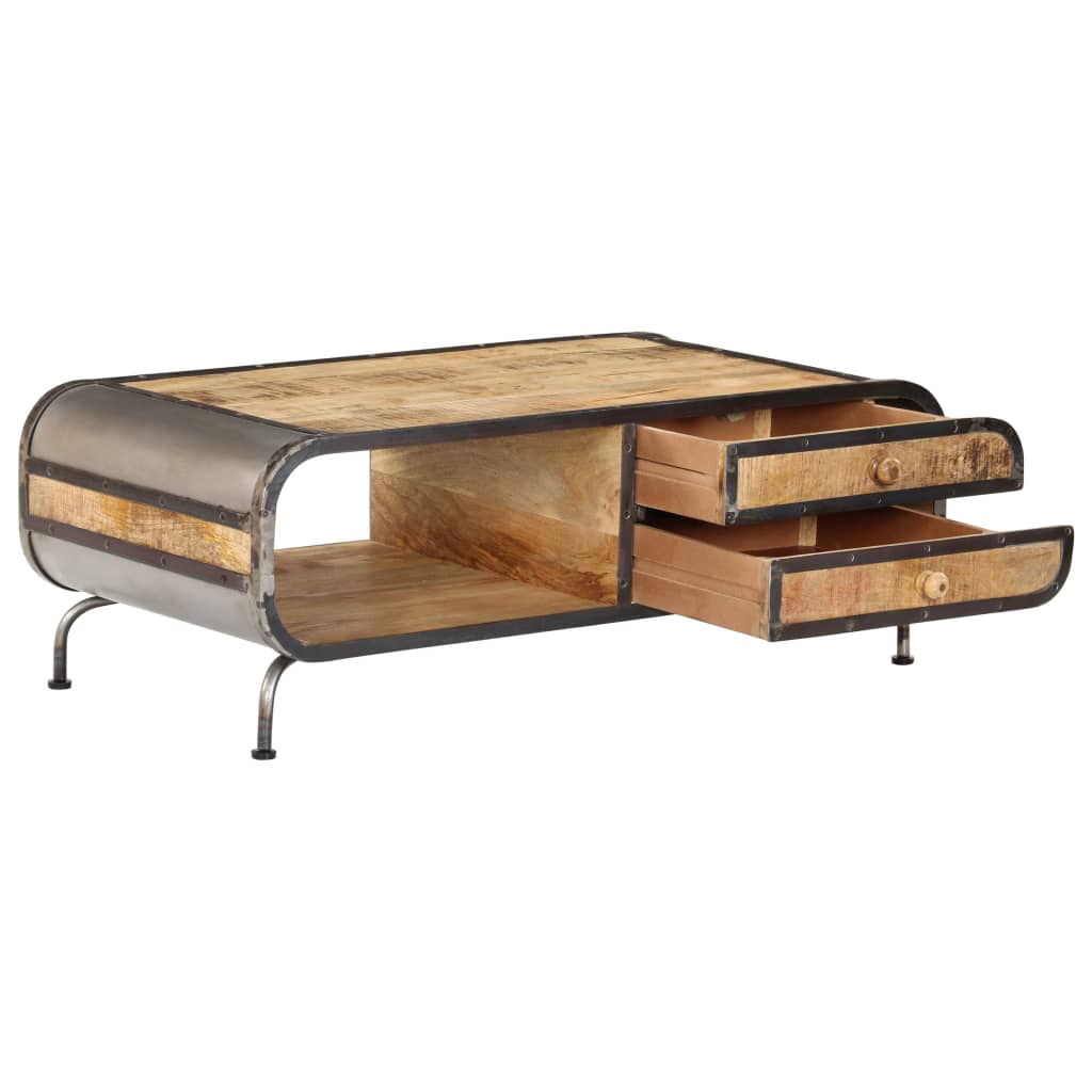 Table basse 100x50x35 cm Bois de manguier massif - Imagem 5