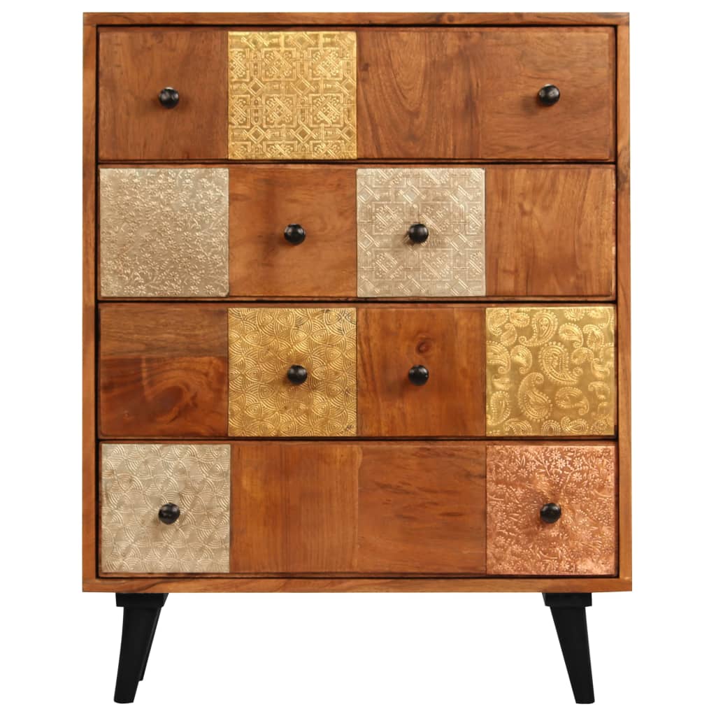 Commode à tiroirs 60x30x75 cm Bois d'acacia massif - Imagem 2