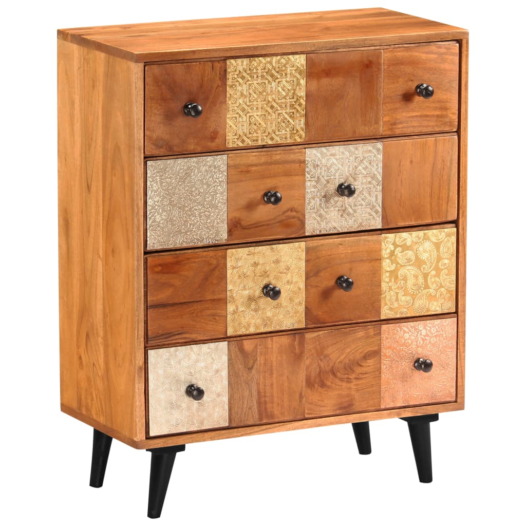 Commode à tiroirs 60x30x75 cm Bois d'acacia massif - Imagem 11