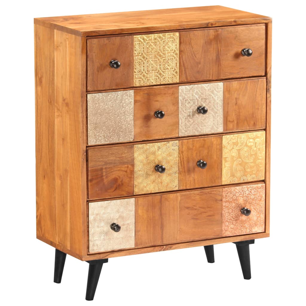 Commode à tiroirs 60x30x75 cm Bois d'acacia massif - Imagem 13