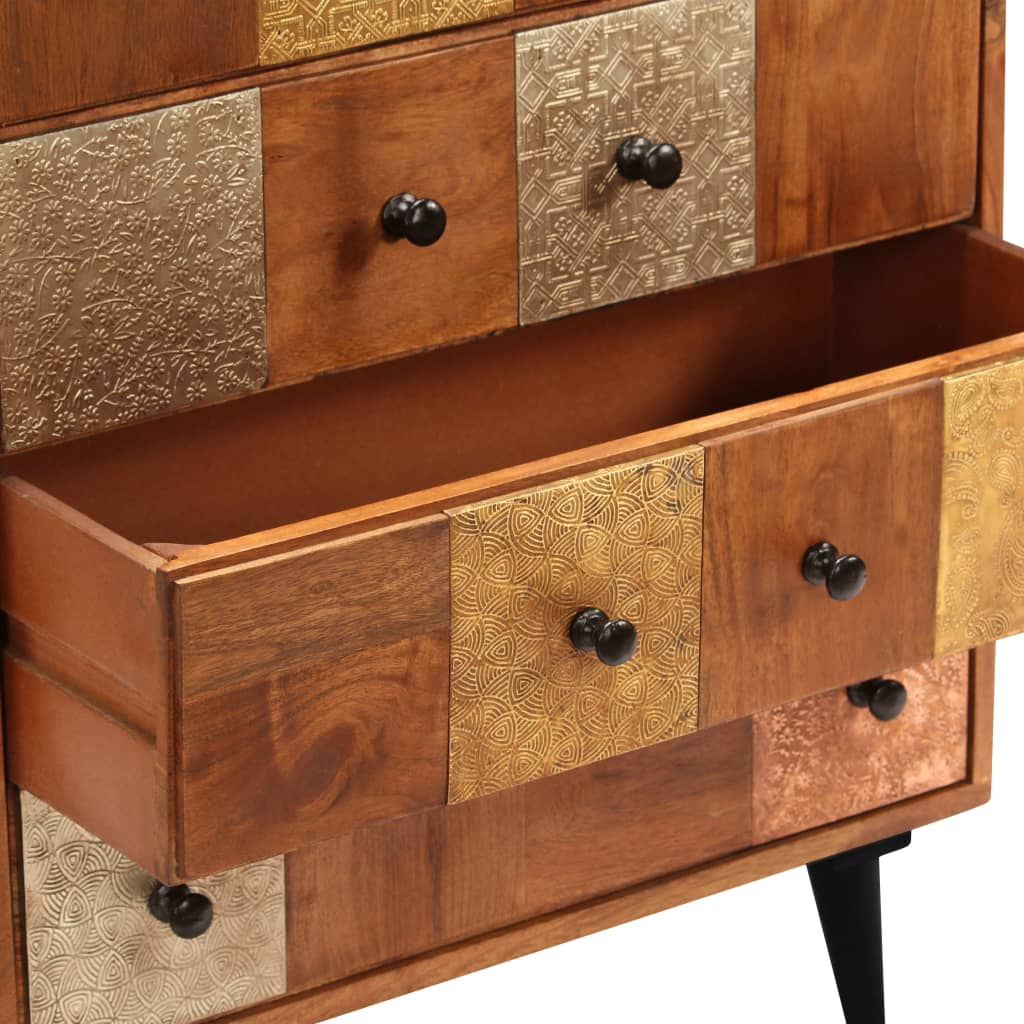 Commode à tiroirs 60x30x75 cm Bois d'acacia massif - Imagem 4