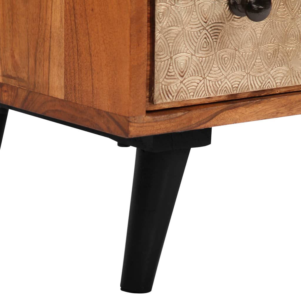 Commode à tiroirs 60x30x75 cm Bois d'acacia massif - Imagem 5