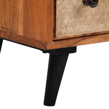 Commode à tiroirs 60x30x75 cm Bois d'acacia massif - Imagem 5