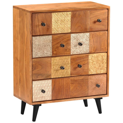 Commode à tiroirs 60x30x75 cm Bois d'acacia massif - Imagem 10