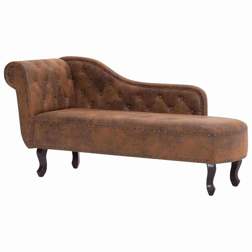 Chaise longue Marron Similicuir daim - Imagem 2