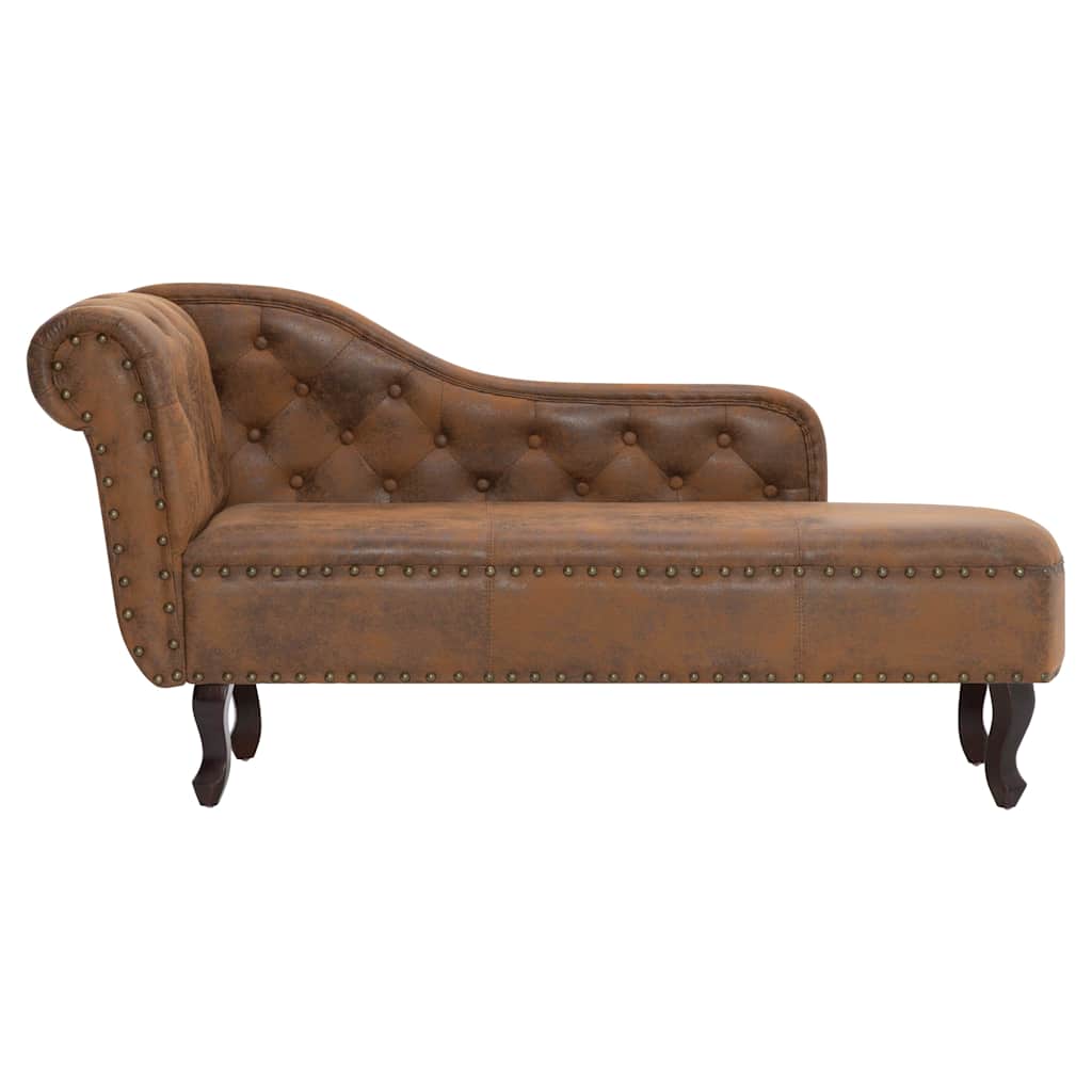 Chaise longue Marron Similicuir daim - Imagem 3