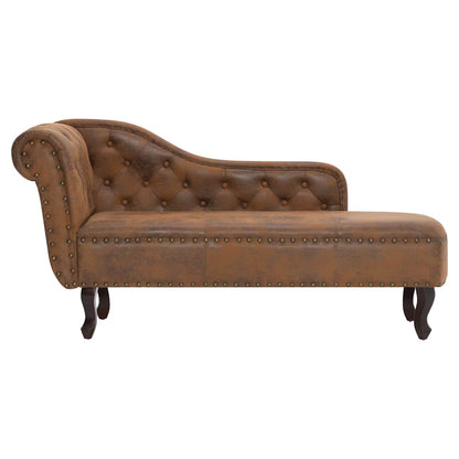 Chaise longue Marron Similicuir daim - Imagem 3