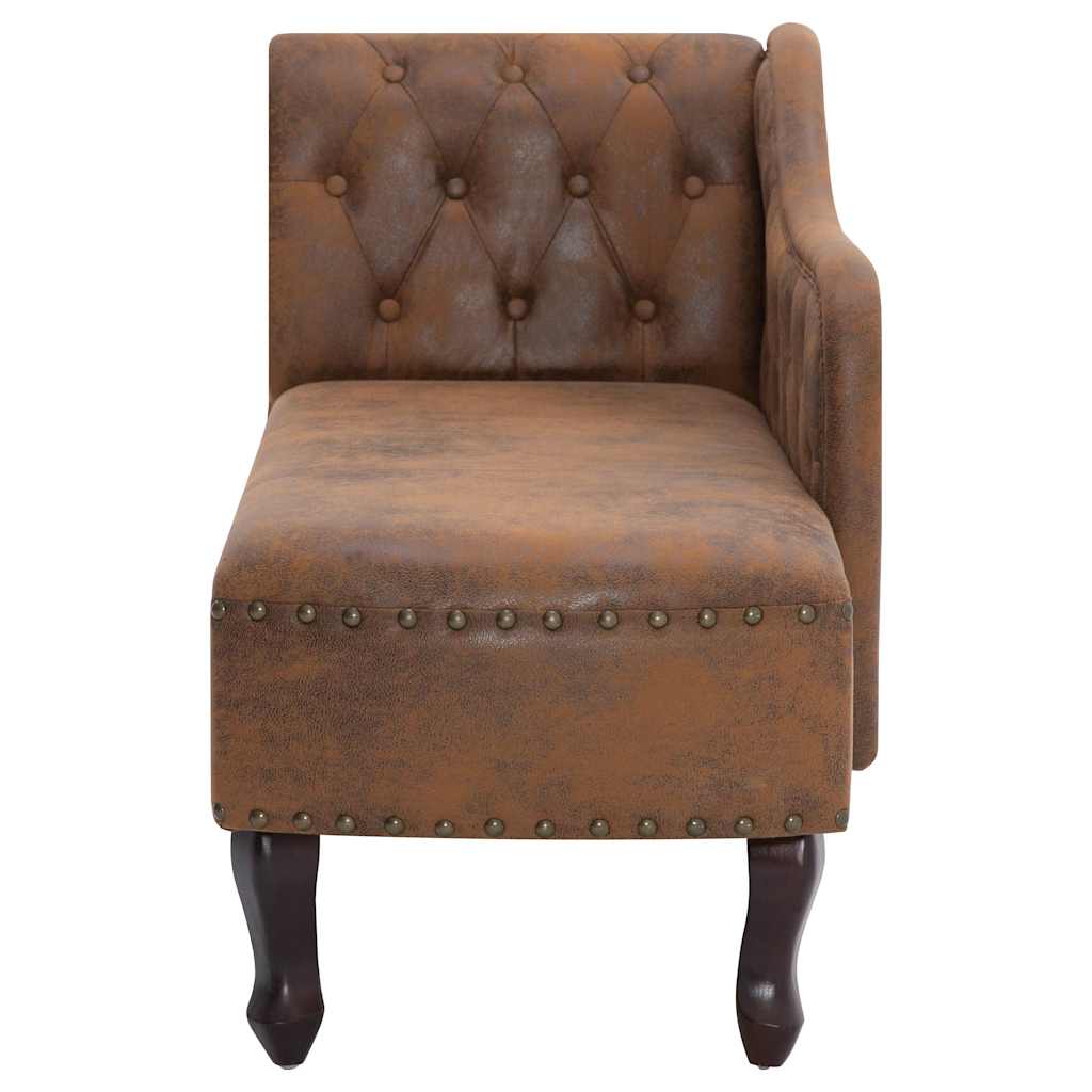 Chaise longue Marron Similicuir daim - Imagem 4