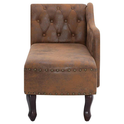 Chaise longue Marron Similicuir daim - Imagem 4