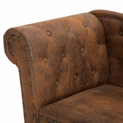 Chaise longue Marron Similicuir daim - Imagem 5