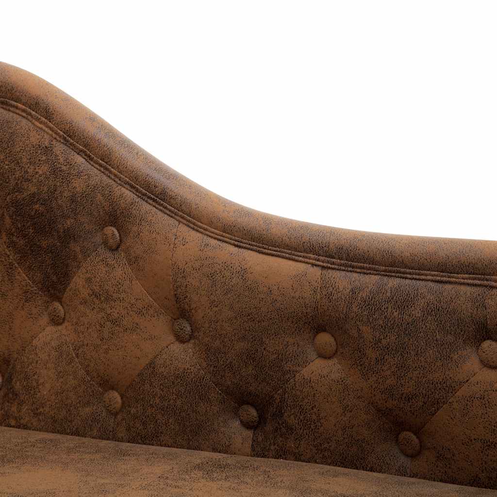 Chaise longue Marron Similicuir daim - Imagem 6