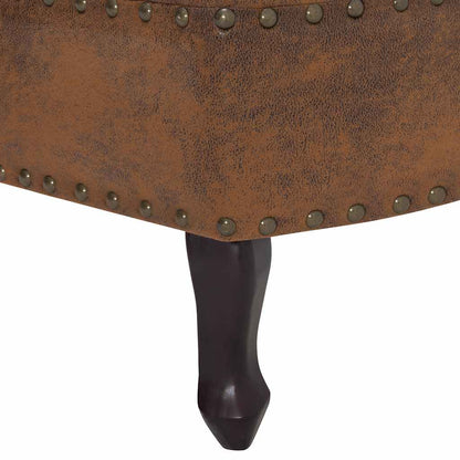 Chaise longue Marron Similicuir daim - Imagem 7