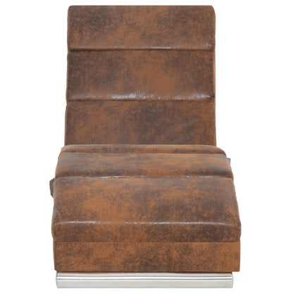 Chaise longue de massage Marron Similicuir daim - Imagem 5