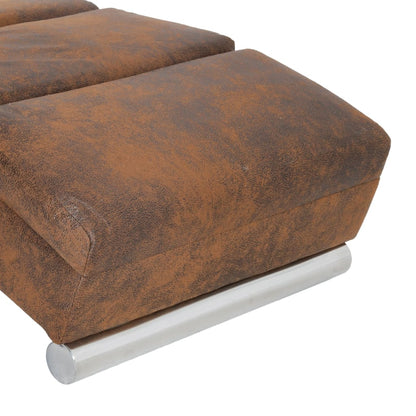 Chaise longue de massage Marron Similicuir daim - Imagem 6