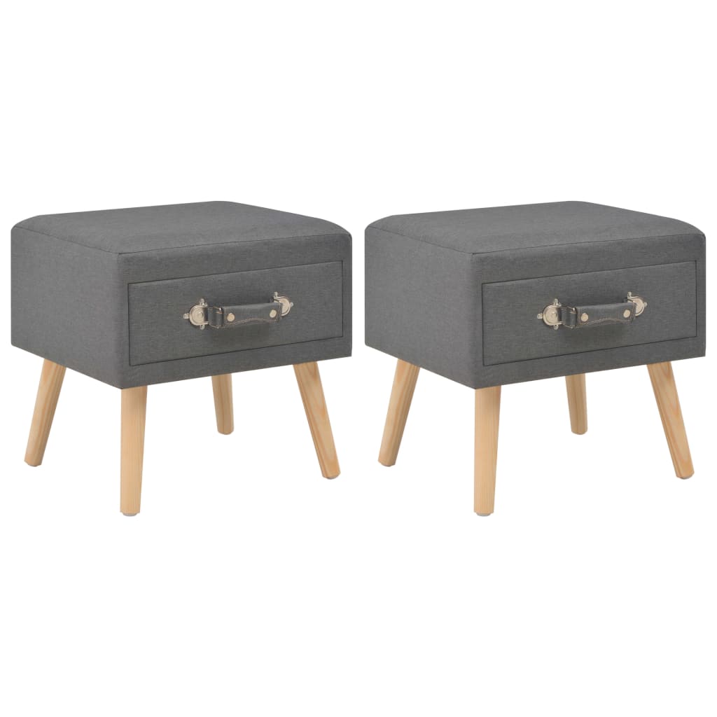 Tables de chevet 2 pcs  foncé 40x35x40 cm Tissu - Imagem 1