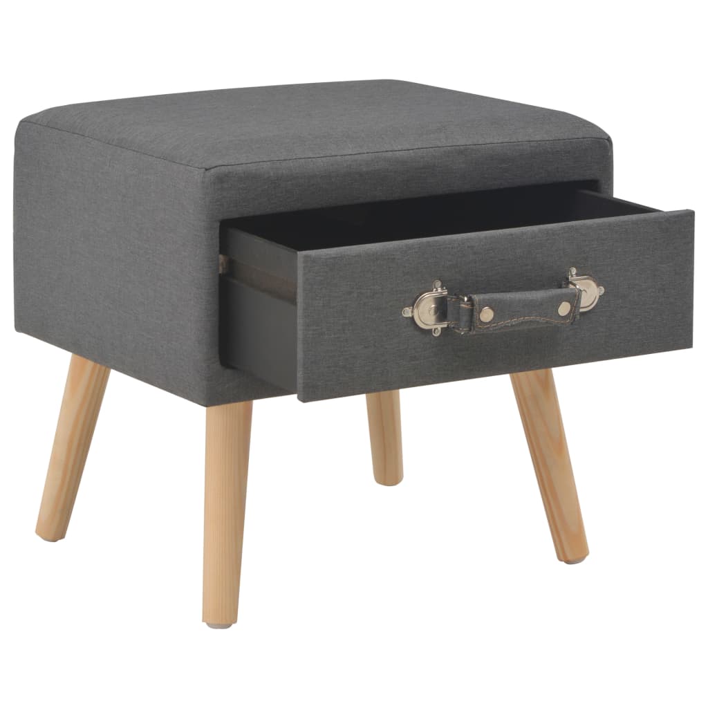 Tables de chevet 2 pcs  foncé 40x35x40 cm Tissu - Imagem 3