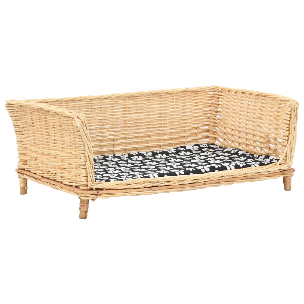 Panier pour chiens avec coussin 90x54x35 cm Saule naturel - Imagem 1