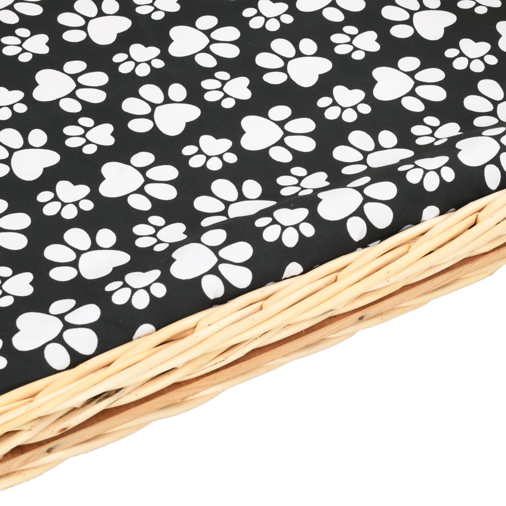 Panier pour chiens avec coussin 90x54x35 cm Saule naturel - Imagem 5