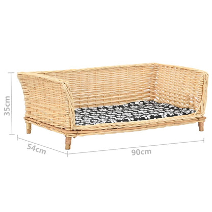 Panier pour chiens avec coussin 90x54x35 cm Saule naturel - Imagem 6