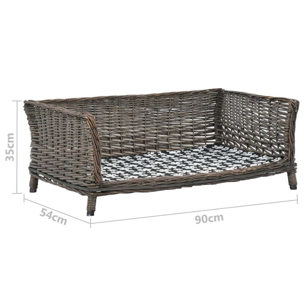 Panier pour chiens avec coussin 90x54x35 cm Saule naturel - Imagem 12