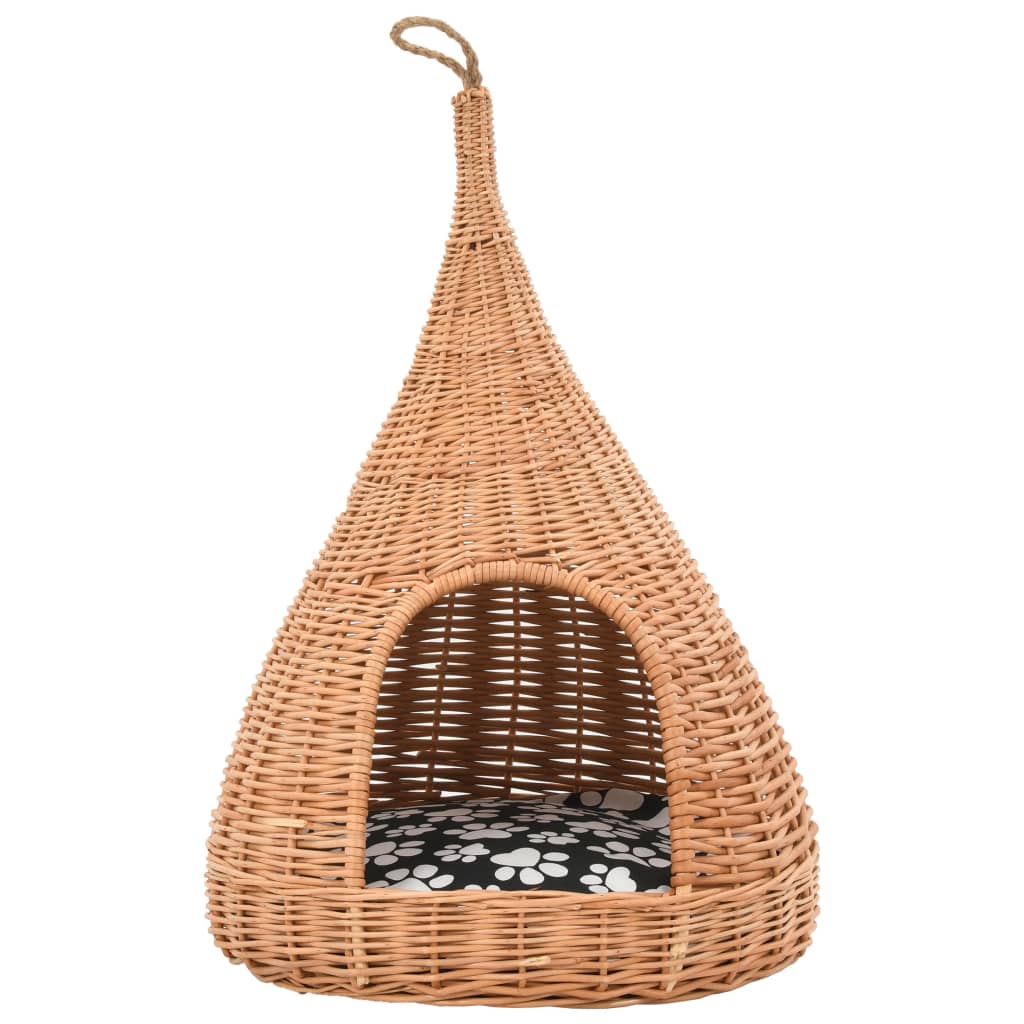 Panier pour chats avec coussin 40x60 cm Saule naturel - Imagem 3
