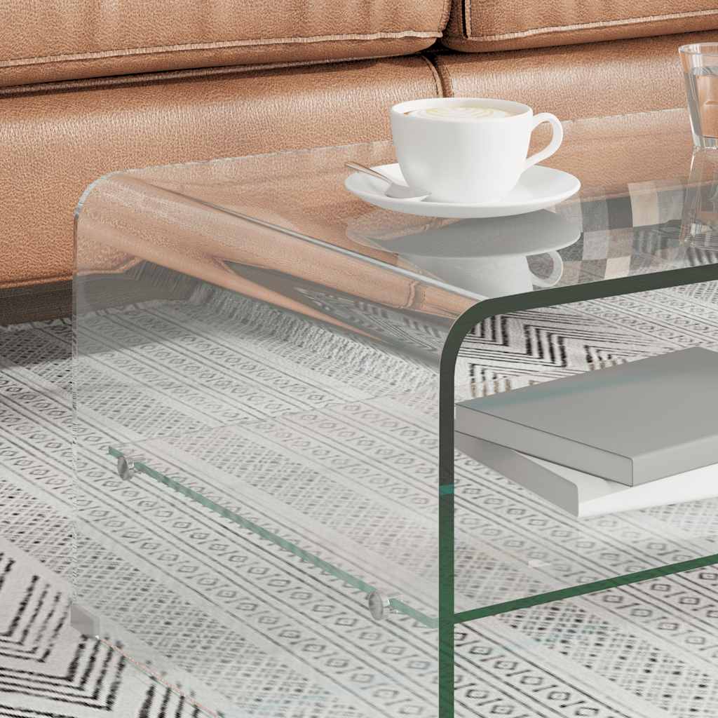 Table basse Clair 98x45x31 cm Verre trempé - Imagem 3