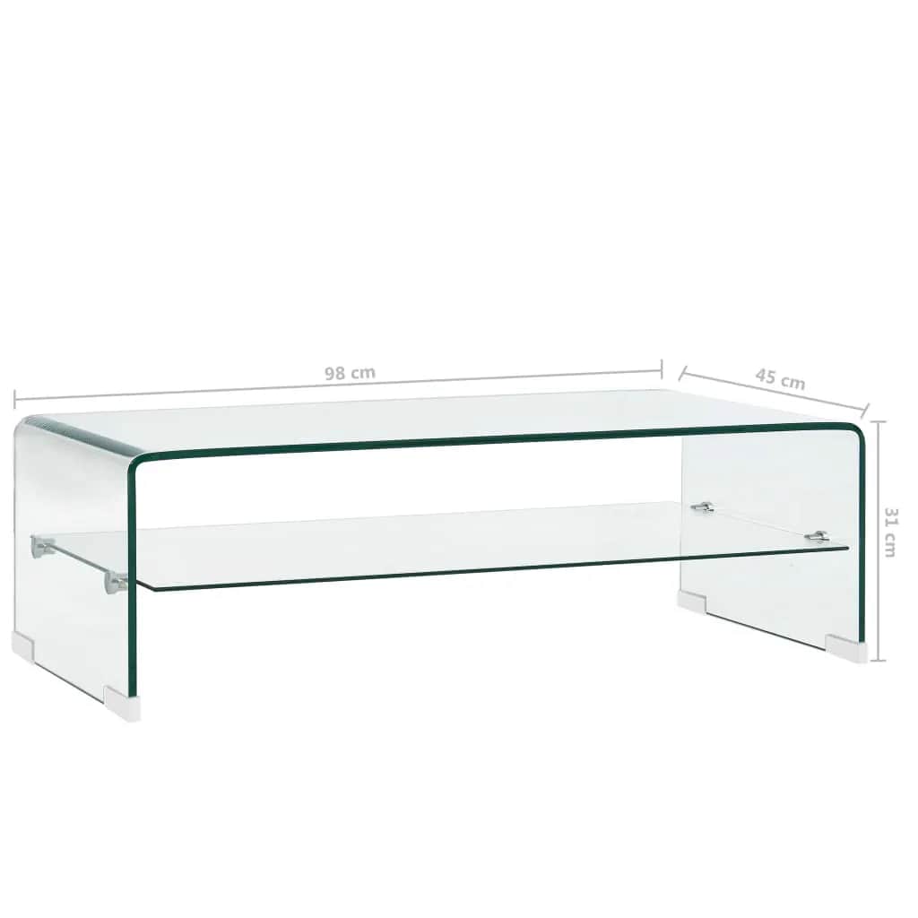 Table basse Clair 98x45x31 cm Verre trempé - Imagem 7