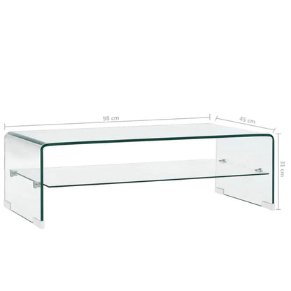 Table basse Clair 98x45x31 cm Verre trempé - Imagem 7