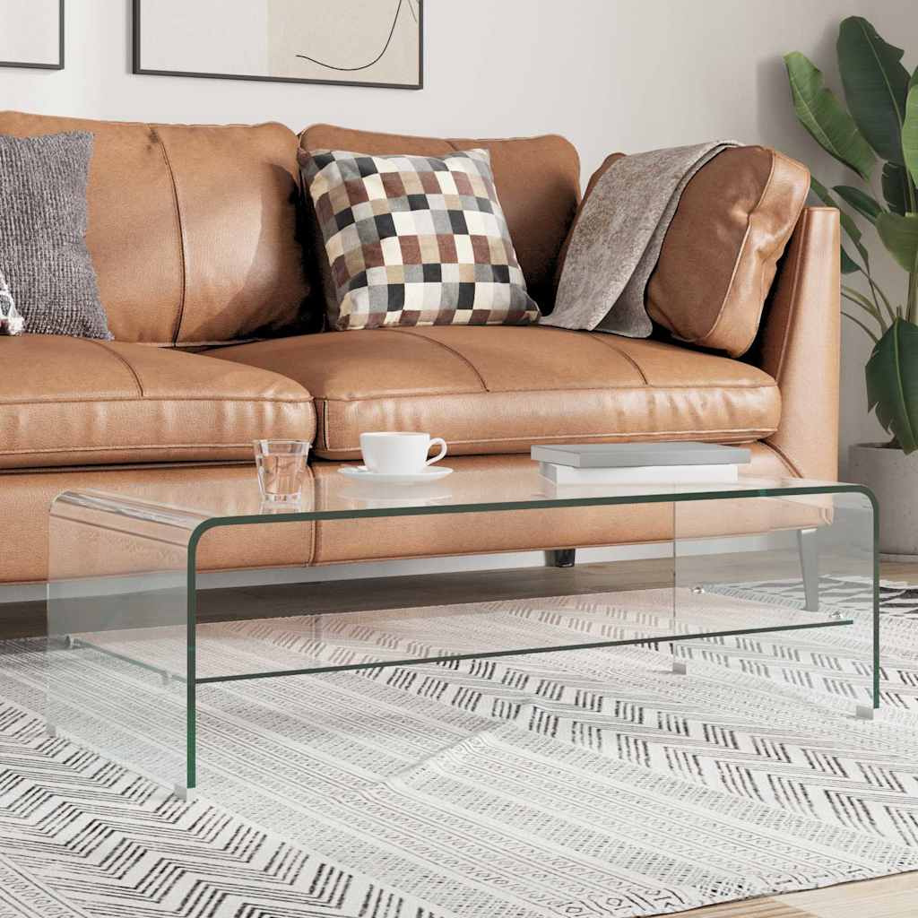 Table basse Clair 98x45x31 cm Verre trempé - Imagem 1