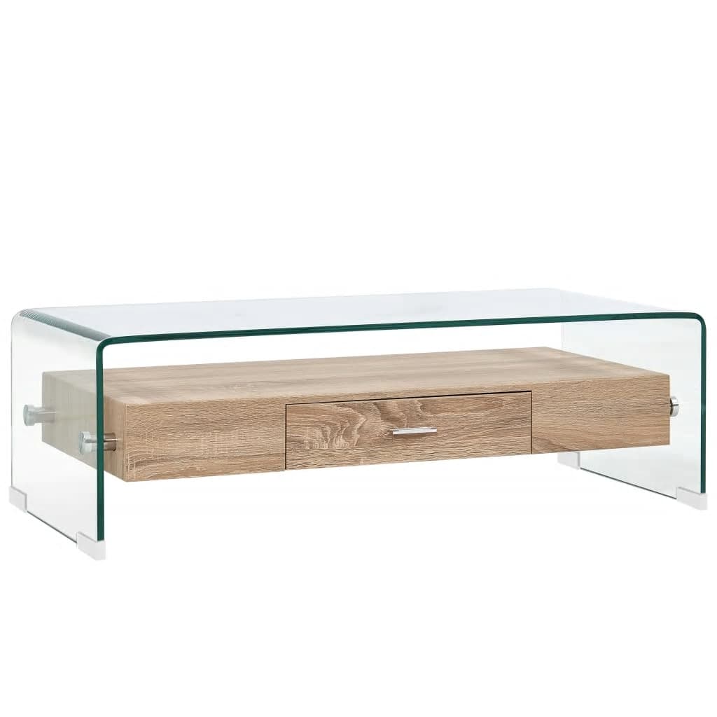Table basse Clair 98x45x31 cm Verre trempé - Imagem 1