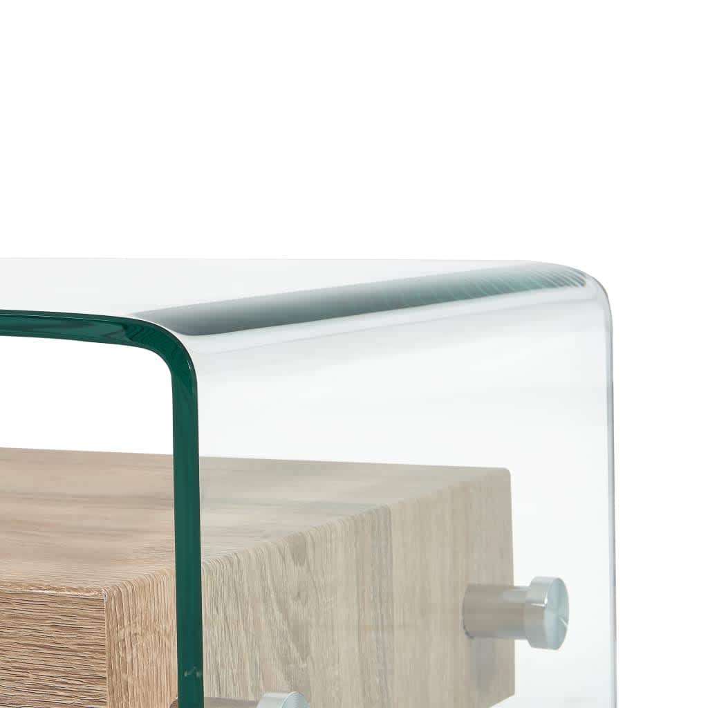 Table basse Clair 98x45x31 cm Verre trempé - Imagem 5