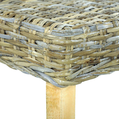 Banc 110 cm Rotin naturel kubu et bois d'acajou massif - Imagem 5