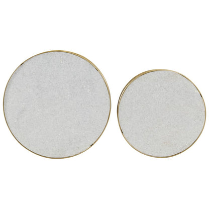 Ensemble de table basse 2 pcs Marbre Laiton et blanc - Imagem 4