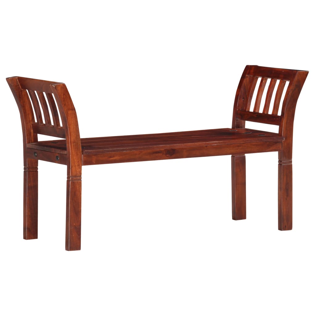Banc 111 cm Bois d'acacia solide - Imagem 1