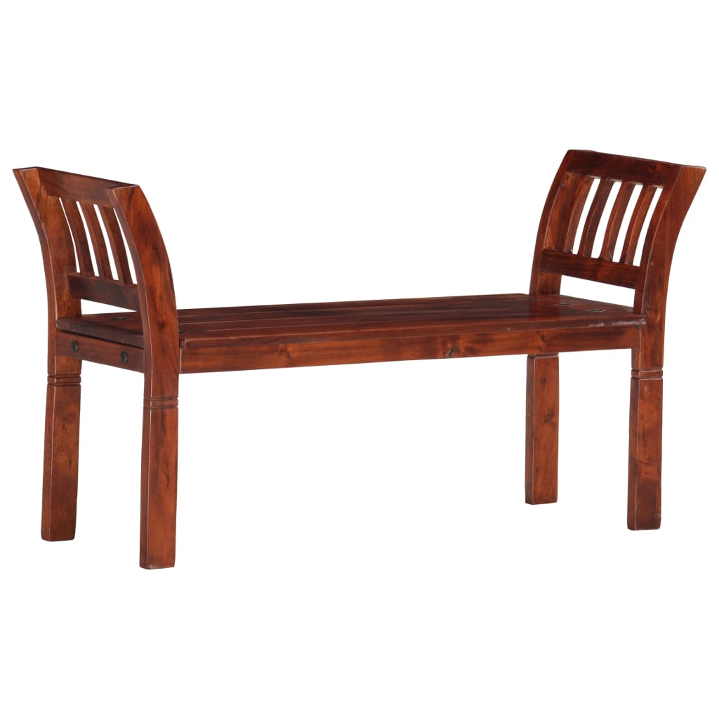 Banc 111 cm Bois d'acacia solide - Imagem 10