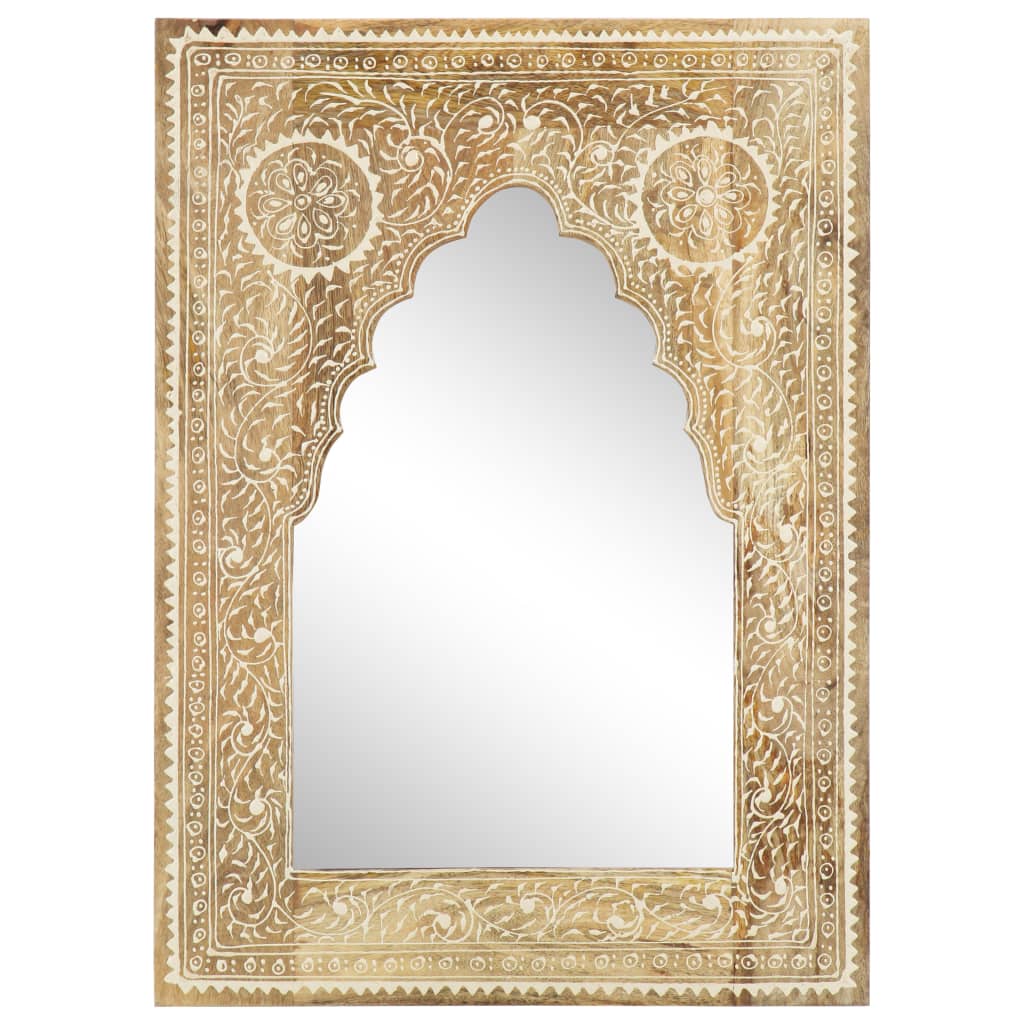 Miroir peint à la main 40x55 cm Bois de manguier solide - Imagem 1