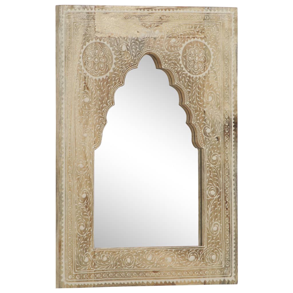 Miroir peint à la main 40x55 cm Bois de manguier solide - Imagem 2