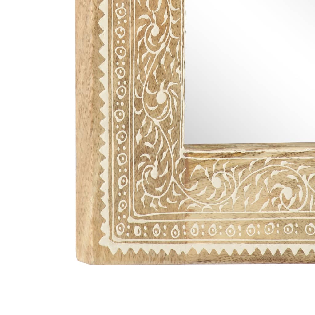 Miroir peint à la main 40x55 cm Bois de manguier solide - Imagem 5