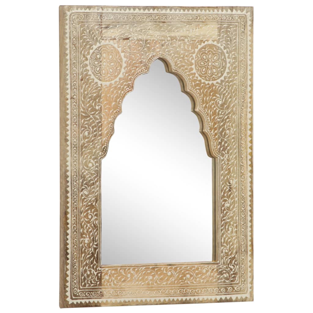 Miroir peint à la main 40x55 cm Bois de manguier solide - Imagem 8