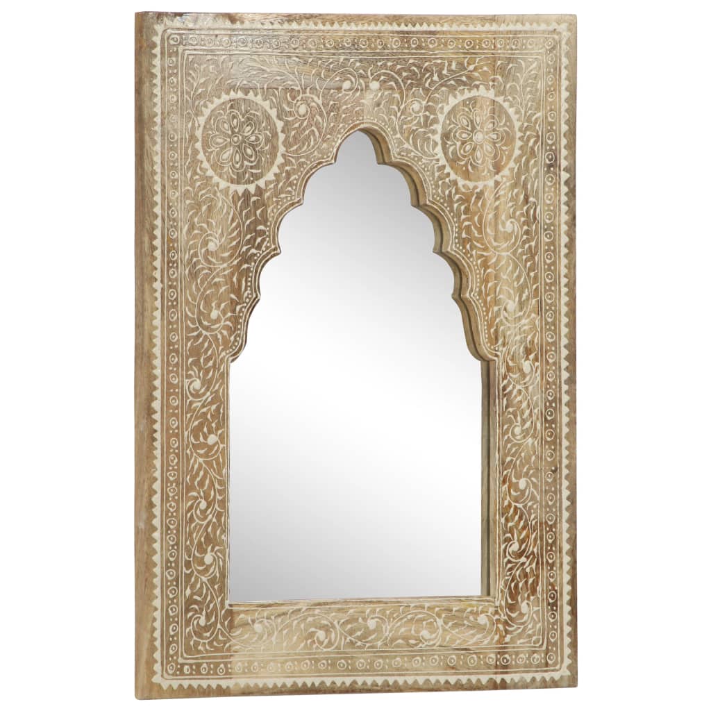 Miroir peint à la main 40x55 cm Bois de manguier solide - Imagem 9