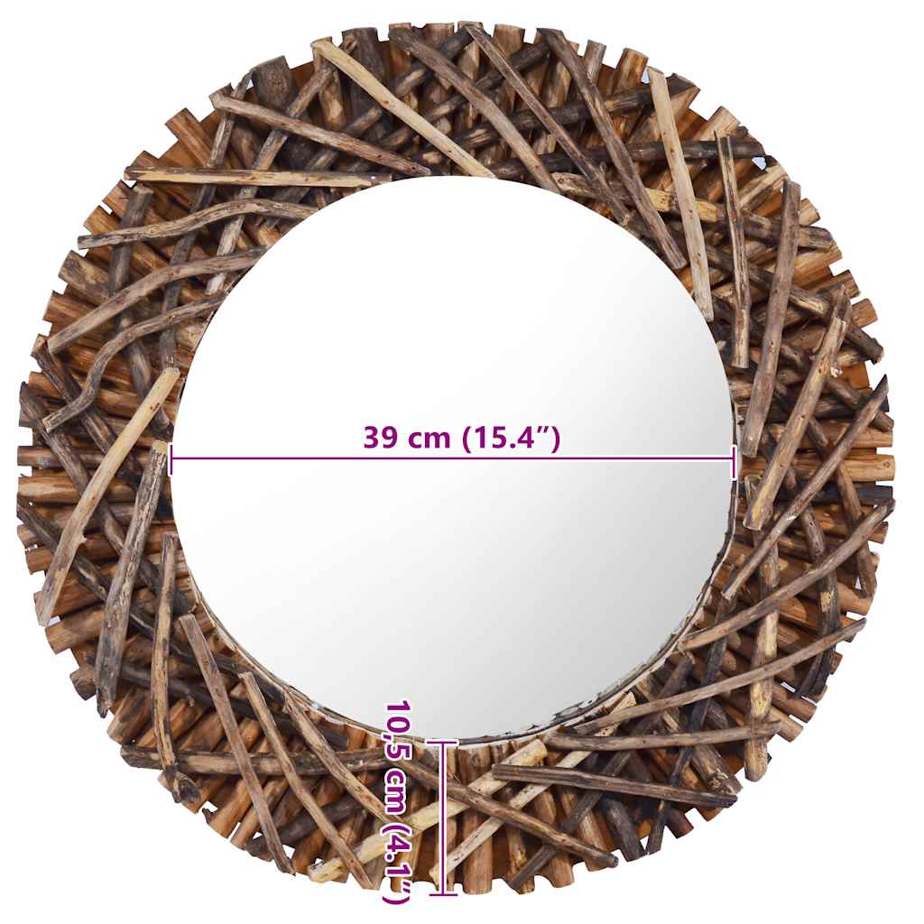 Miroir mural 60 cm Teck Rond - Imagem 6