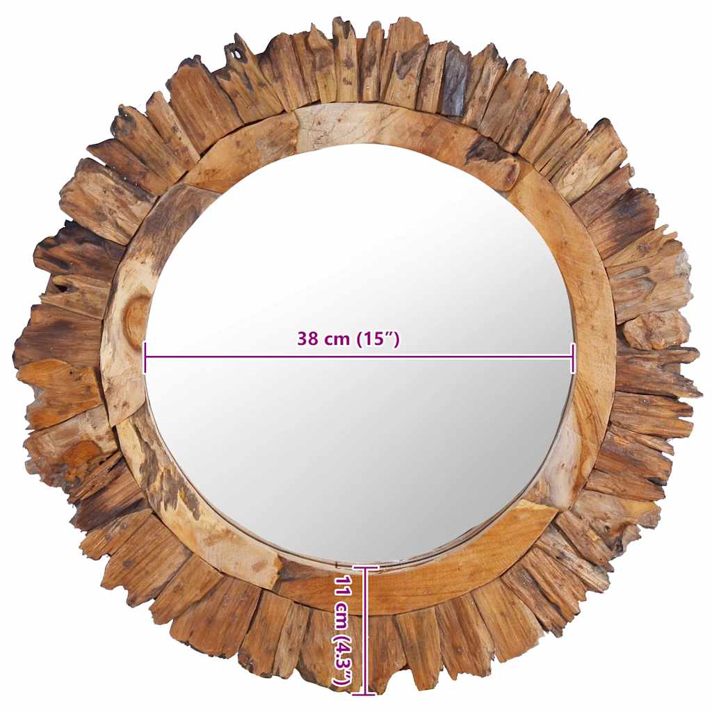 Miroir mural 60 cm Teck Rond - Imagem 6