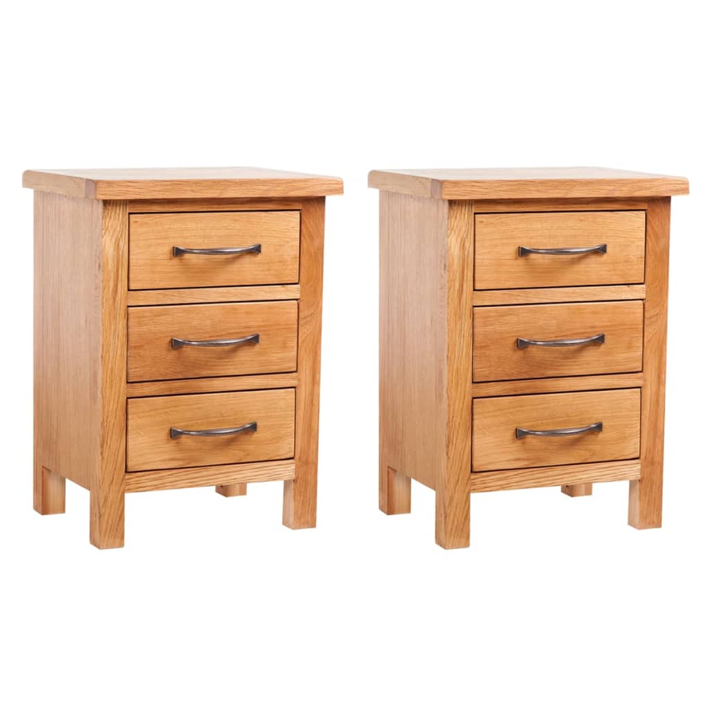 Tables de chevet 2 pcs 40x30x54 cm Bois de chêne massif - Imagem 1