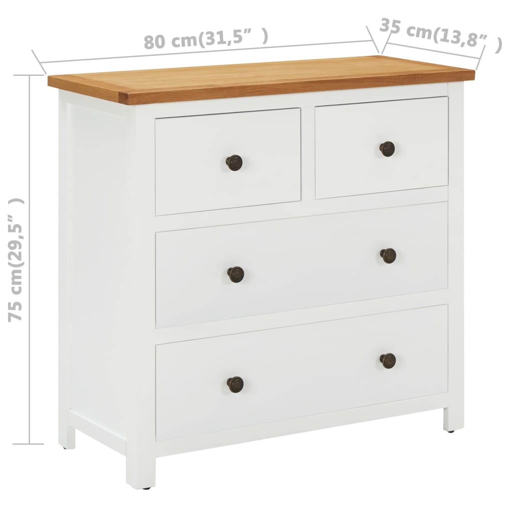 Commode 80x35x75 cm Bois de chêne massif - Imagem 9