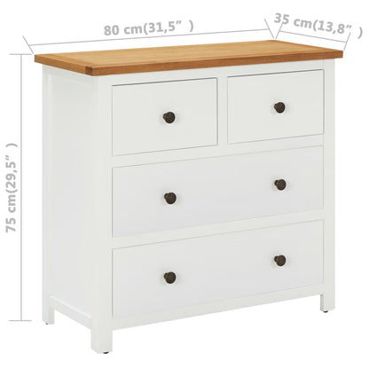Commode 80x35x75 cm Bois de chêne massif - Imagem 9